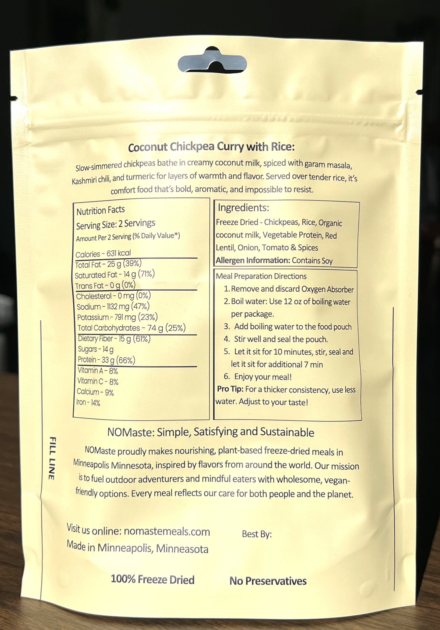 Coconut Chickpea Curry w/Rice